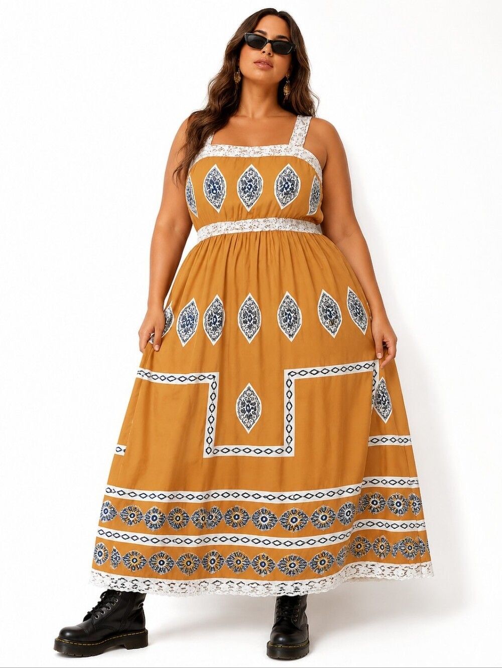 Women's Size 3X Plus Size Maxi Dress Boho Coastal